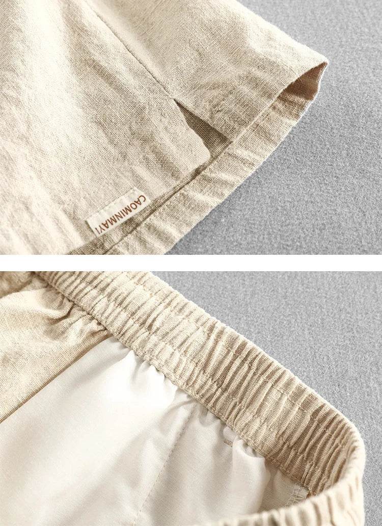 Men Summer Cotton Linen Shorts Japan Candy Color Beach Holiday Home Male Simple Casual Slim Fit Harajuku Soft Thin Shorts Pants - AIAZ