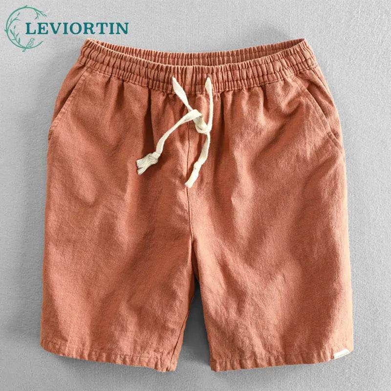 Men Summer Cotton Linen Shorts Japan Candy Color Beach Holiday Home Male Simple Casual Slim Fit Harajuku Soft Thin Shorts Pants - AIAZ
