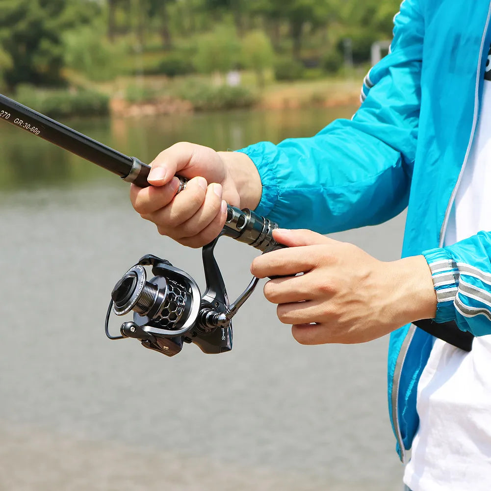 Sougayilang Fishing Rod and Reel Combo Telescopic Fishing Rod Spinning Reel Max Drag 20Kg for Saltwater Freshwater Beach Fishing