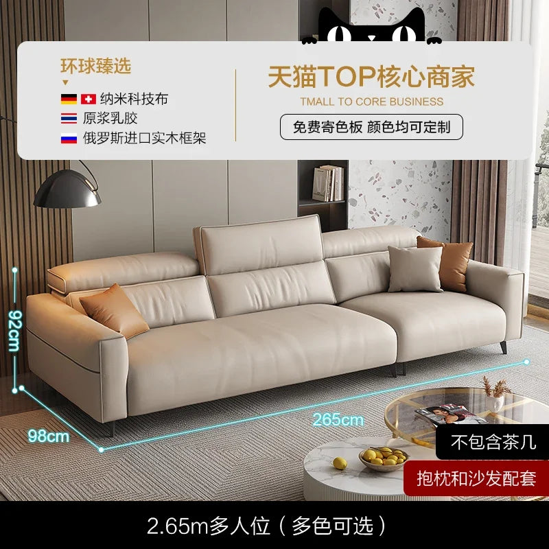 Dipu cream wind technology cloth sofa living room simple modern Italian minimalist Guifei corner cloth sofa combination