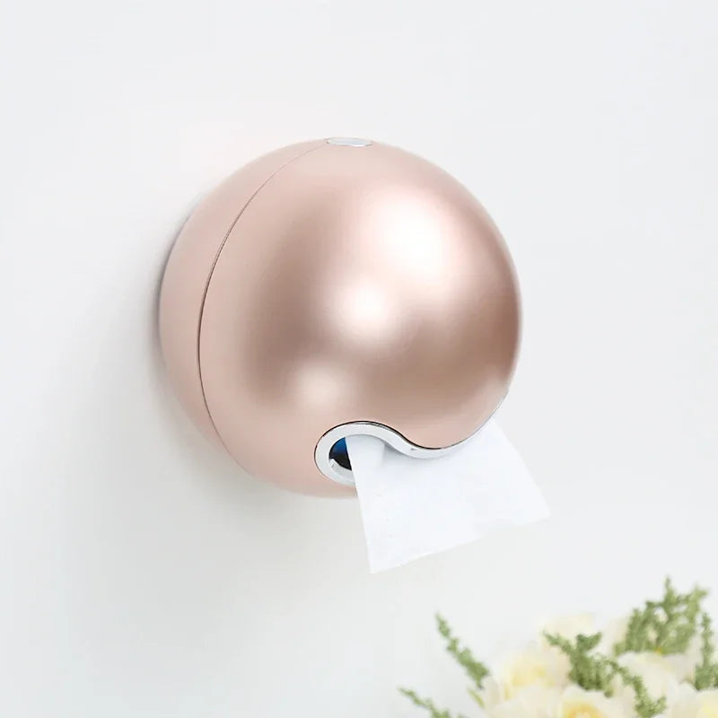 Golden Paper Holder Wall-mounted Toilet Brush Plastic Creative Toilet Paper Box Nordic Trash Can Waste Bins Bathroom Accessories