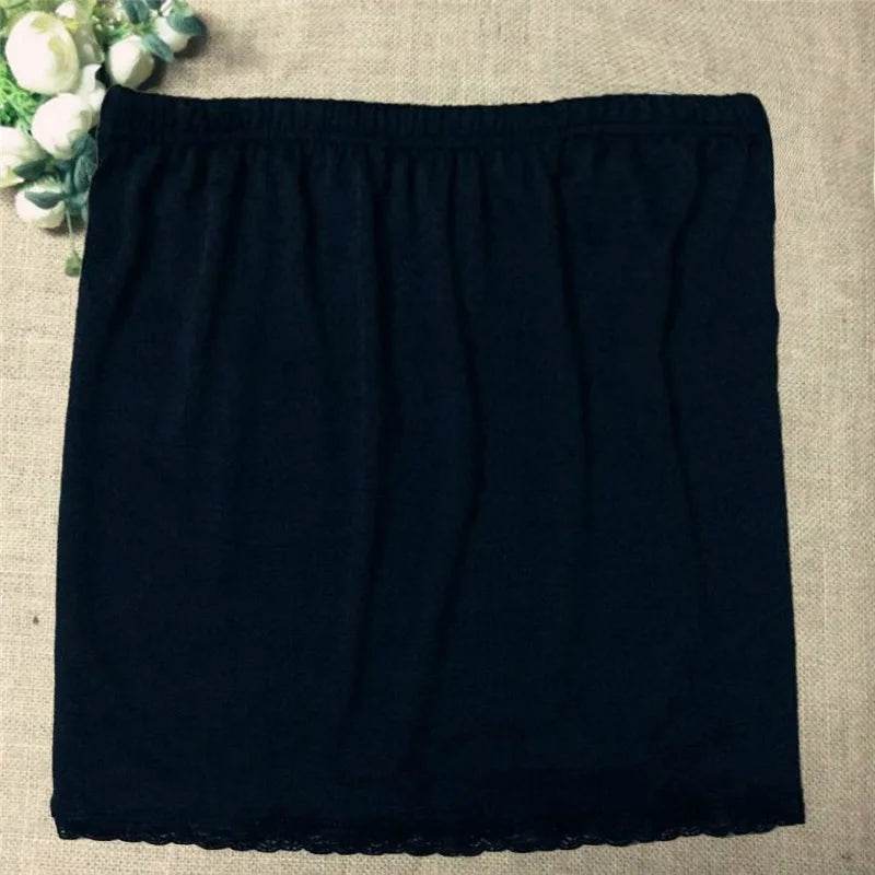 Satin Underskirt Half Slips Dress for Women Summer Thin Ice Silk High Waist Elastic Anti-Penetrating Underskirt Lining Petticoat - AIAZ