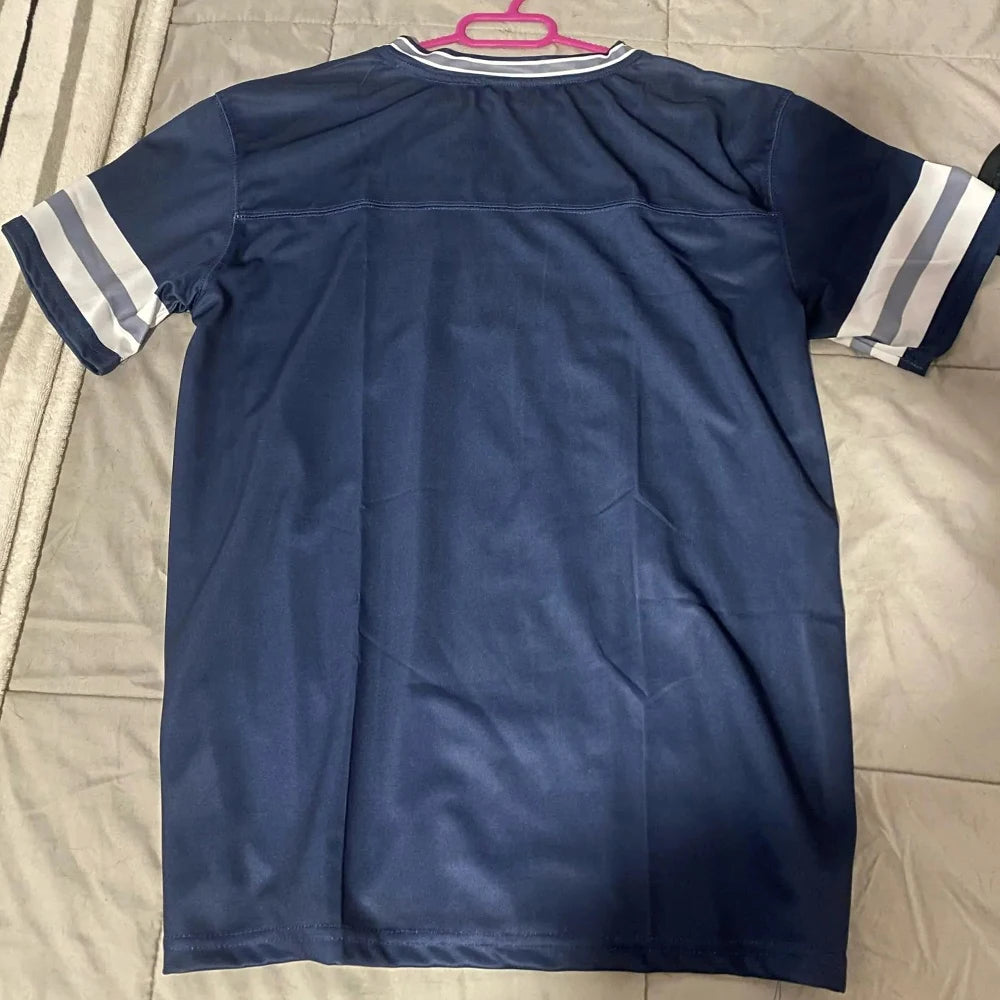 American Football Jersey Custom Navy White Gray Jersey Personalized Printed Team Name Number Quick-Dry American Football Shirt