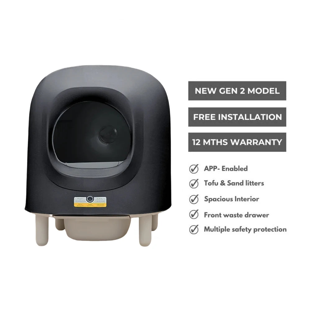 Petree 2.0 pro 2024 New 56L Automatic Smart Cat Litter Box Self Cleaning Fully Enclosed Cat Litter Box Pet Toilet Litter Tray