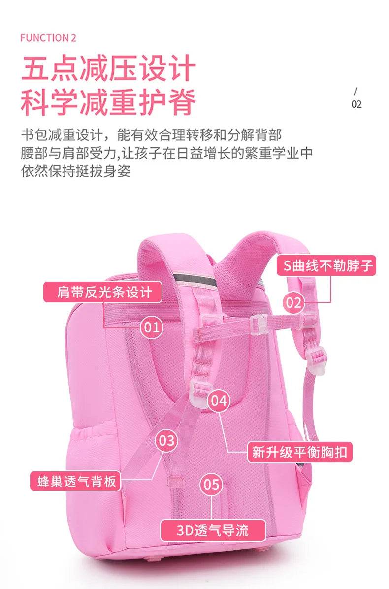 primary school bags for girls cute cartoon love heart pink school backpack student bookbag elementary school kids backpack - AIAZ