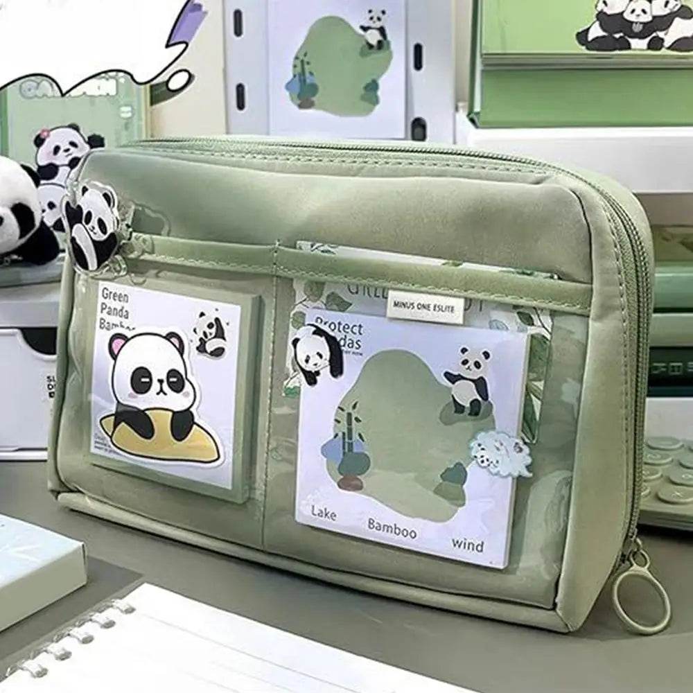Panda School Supplies Stationery Set Cute Studying Supplies Stationery Set Ruler Notebook Keychain Pens Pencil Case Tab Stickers - AIAZ