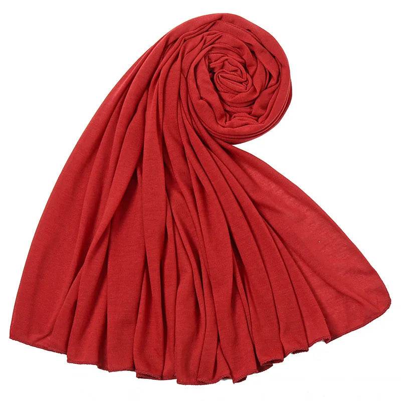Hot Muslim Fashion Woman Soft Hijabs Scarf Shawl Plain Cotton Jersey Scarves Turban Women Long Shawls Head Wrap Headband Abaya - AIAZ