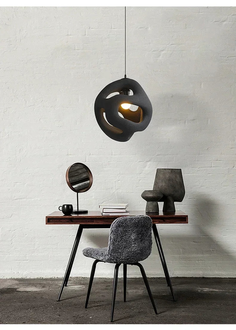 Wabi Sabi Style Restaurant Pendant Light Single Head Small Pendant Light Designer Living Room Sofa Light Study Counter Lighting