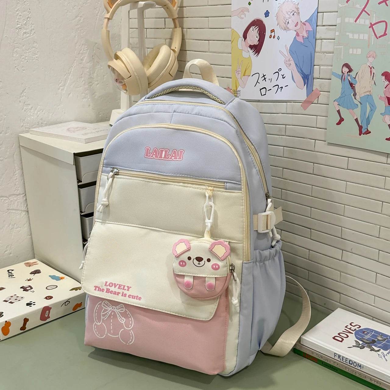 Schoolbag, a lightweight and large - capacity backpack designed for junior high school girls, aiming to relieve pressure and pro - AIAZ
