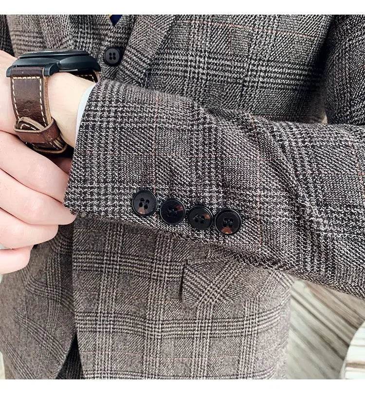 2025 Suit (Blazer+ Pants) Men's Fashion Hosts British Style Work Business Wedding Casual Art Style Elegant Gentleman Suit M-5XL - AIAZ