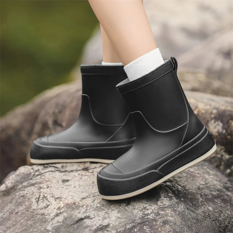 Cute Parent-Child Rain Boots Women's Anti-Slip Waterproof oes Four Seasons Universal Slip-Resistant Rubber Boots