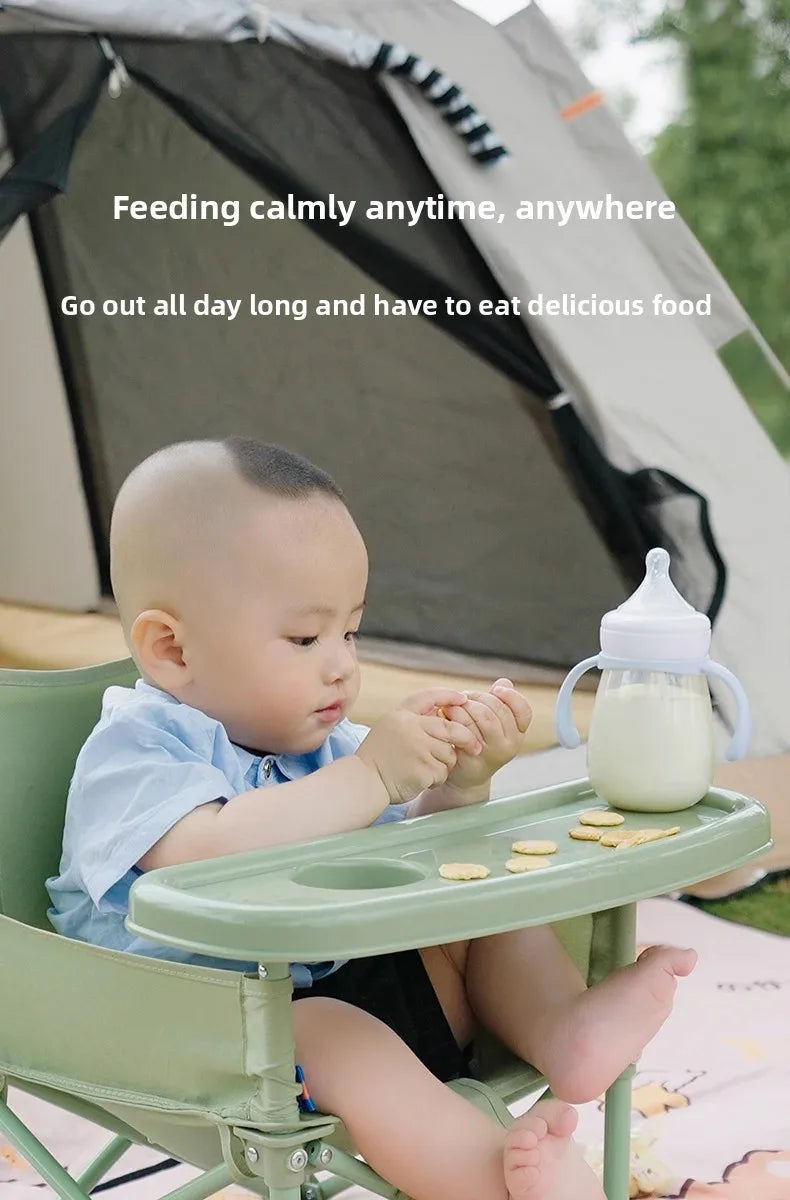 Foldable Baby Highchair with Anti-Slip Seat-Multi-Functional Feeding Chair for Outdoor Easy-Clean Portable Design for Beach