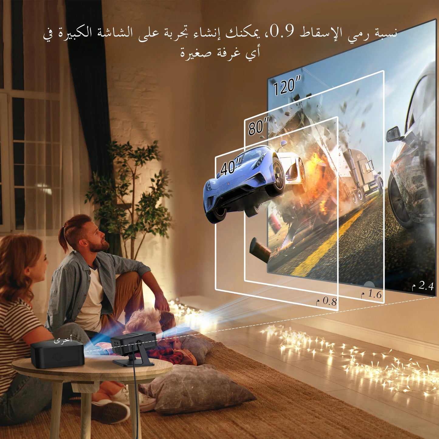 WESOPRO Mini Projector Smart 4K Portable with Wifi 6 Bluetooth 5.0 Android 11 Automatic Keystone for Home Theater Entertainment