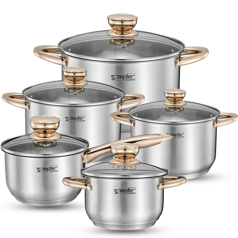 Premium Induction Cookware Set, High-Grade Inox Casseroles, Frypan, Saucepan, Kitchen Utensils & Tools, Efficient Cookware