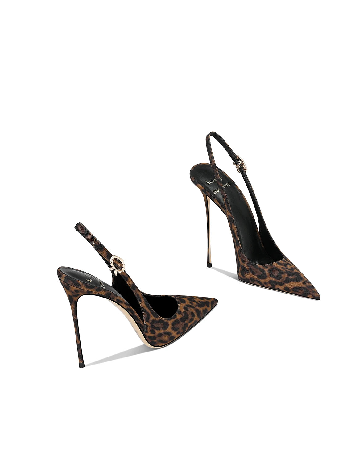 2025 new leopard print pointed French high-end sense small man not tired feet with skirt stiletto high heels women
