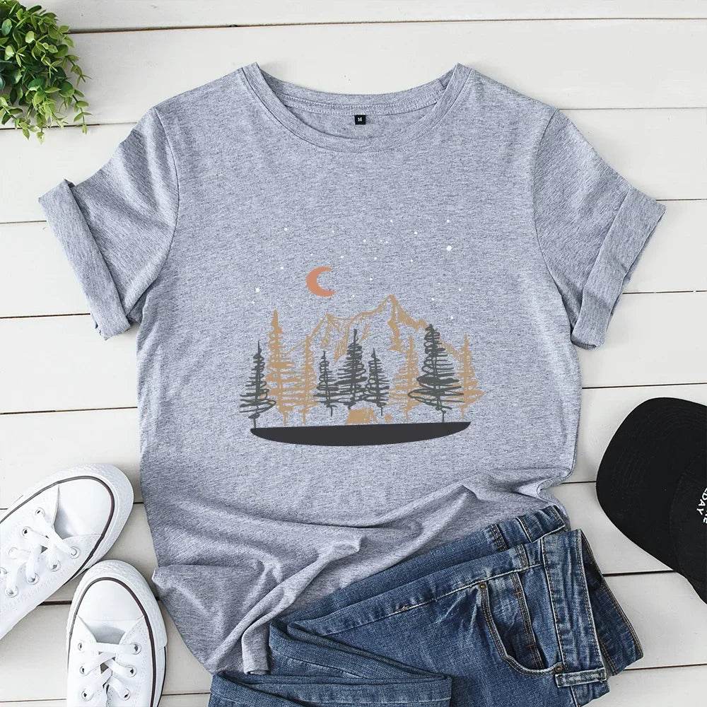 Oversized Women Tops 2024 Summer Woman Clothes Cotton T-shirt Female Short Sleeve Tees Women's Tshirt Graphic T Shirts - AIAZ
