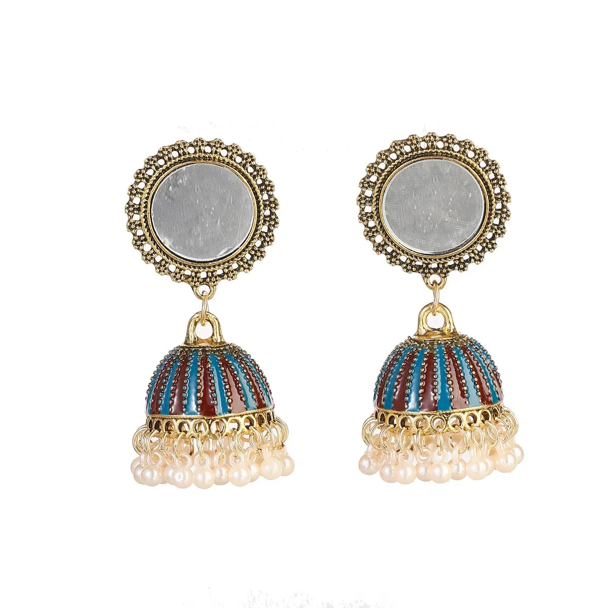 Boho Afghan Ethnic Drop Earrings For Women Pendient Gold Color Gyspy Silver Color Bell Ladies Indian Earring Jewelry