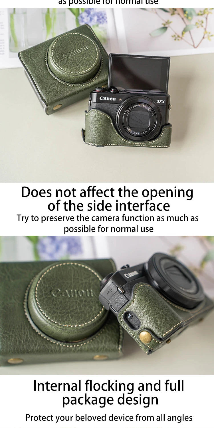 new luxury handwork Camera PU leather Bag Body BOX Case For canon G7X2 G7X3 G7X Mark ii iii Protective sleeve shell