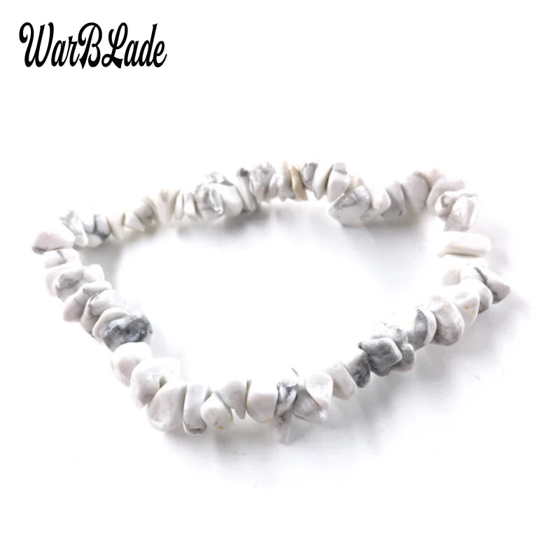 New Women Bracelets Bangles Natural Gem Stone Bracelet Irregular Stretch Chip Beads Nuggets Bracelets Bangles Crystal Wristband