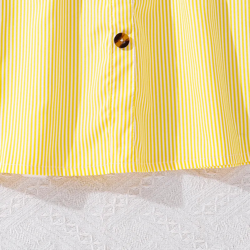 Girl Dress Summer New Light Blue Stripe Ruffled Sleeveless V-Neck Dress Elegant Cute Daily Casual Vacation Preppy Style Outifits