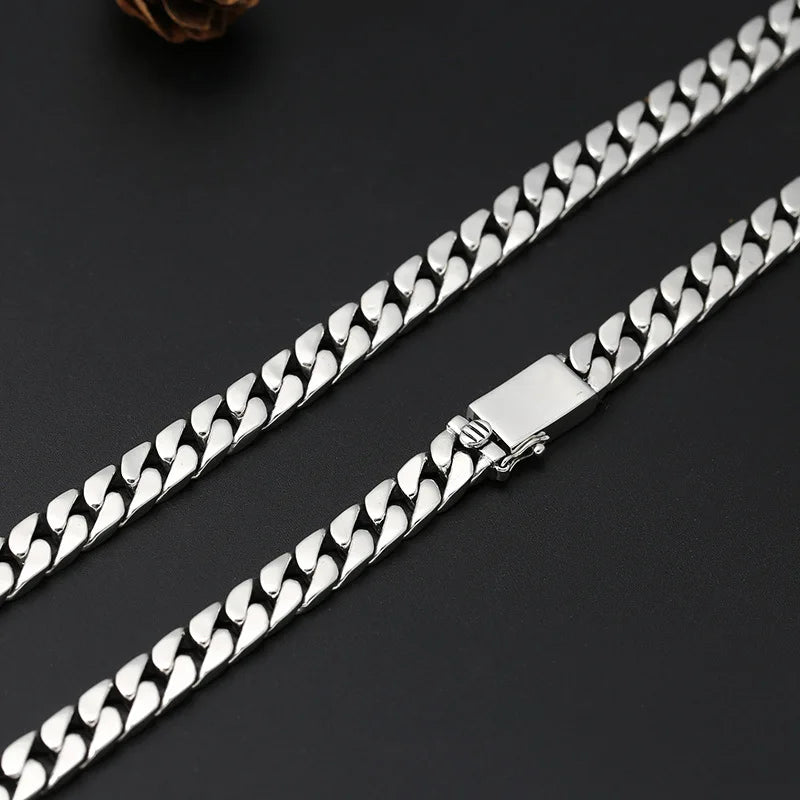 Factory Price 100% S925 Sterling Silver Miami Hiphop Cuban Trend Clavicle Chain Necklace for Man Women Boyfriends Jewelry