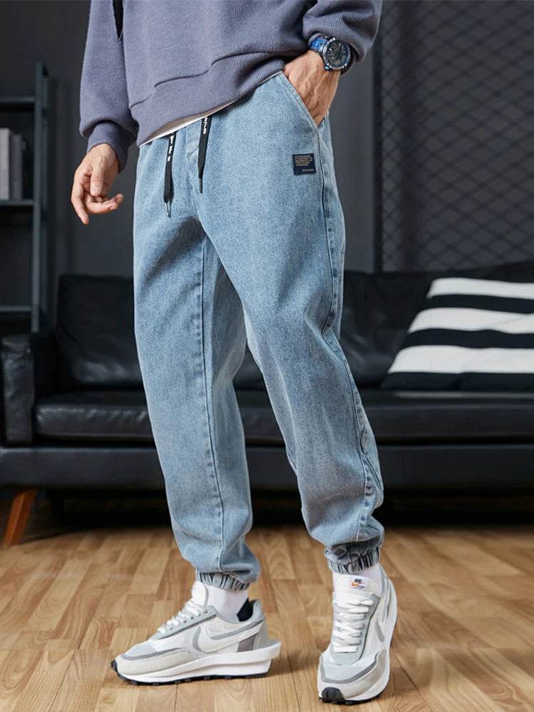 Big Size Men's Jogger Jeans 6XL 7XL 8XL Streetwear Black Blue Casual Denim Cargo Pants Stretch Cotton Taper Jeans Baggy Trousers - AIAZ