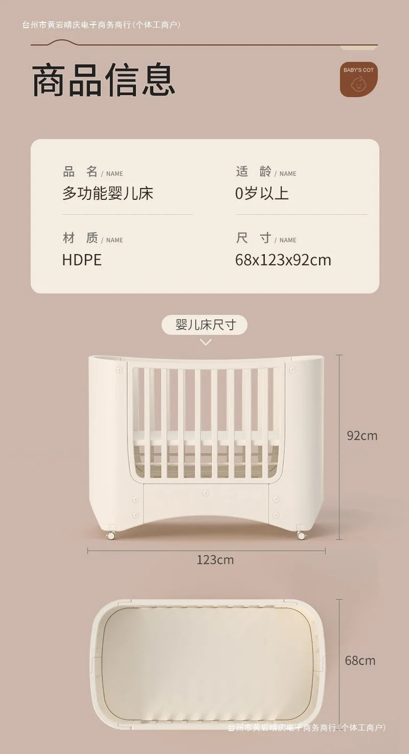 Crib Adjustable Movable Splicing Game Bed Baby Multifunctional Diaper Table