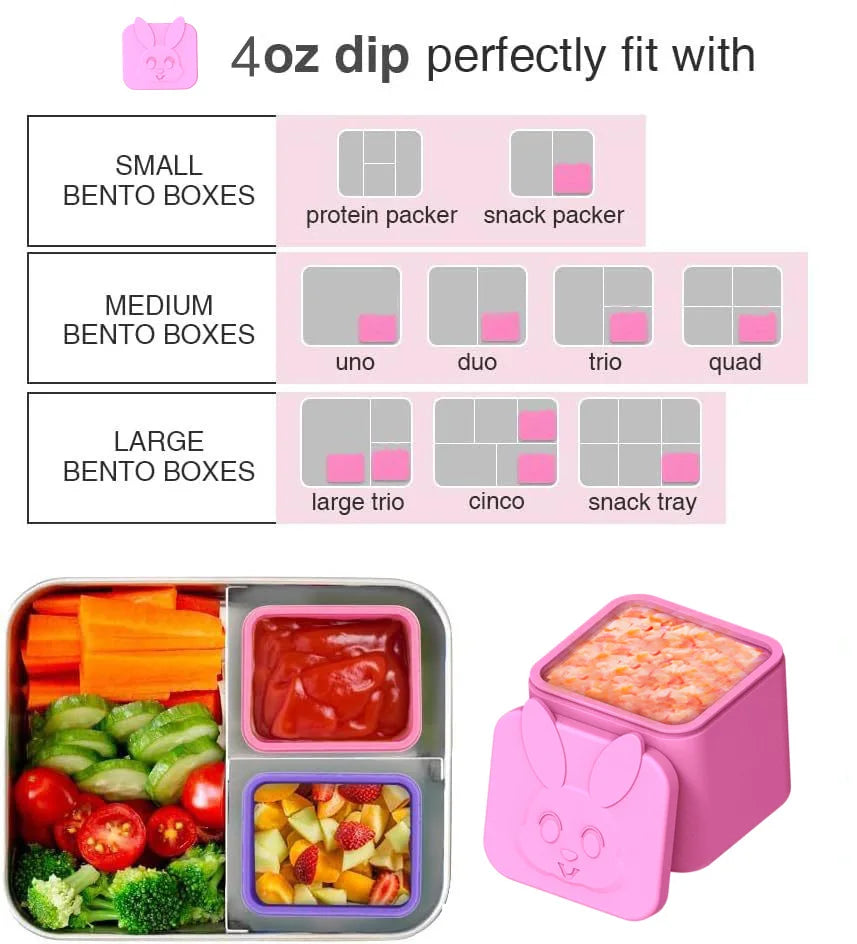 Non-stick Silicone Lunch Box For Kids Sauce container With Lid Small Lunch Box Accessories Dip Container Food storage container