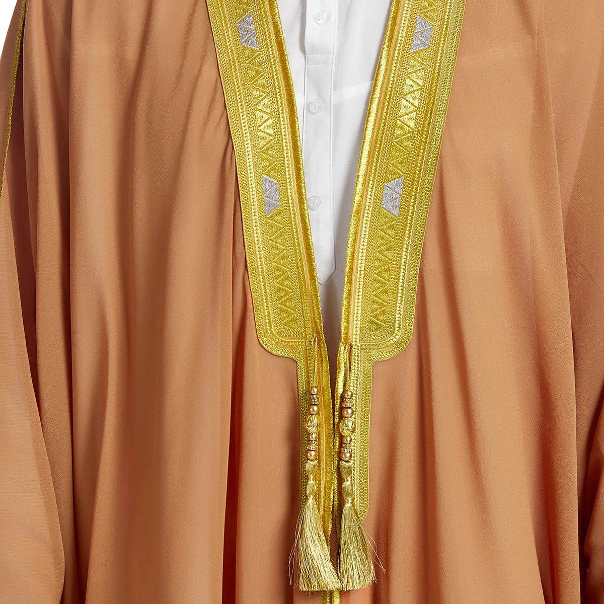 Islamic Clothing Men Robe Arabic Costumes Kaftan Muslim Man Moroccan Casual Long Dress Striped Middle East National Costume - AIAZ