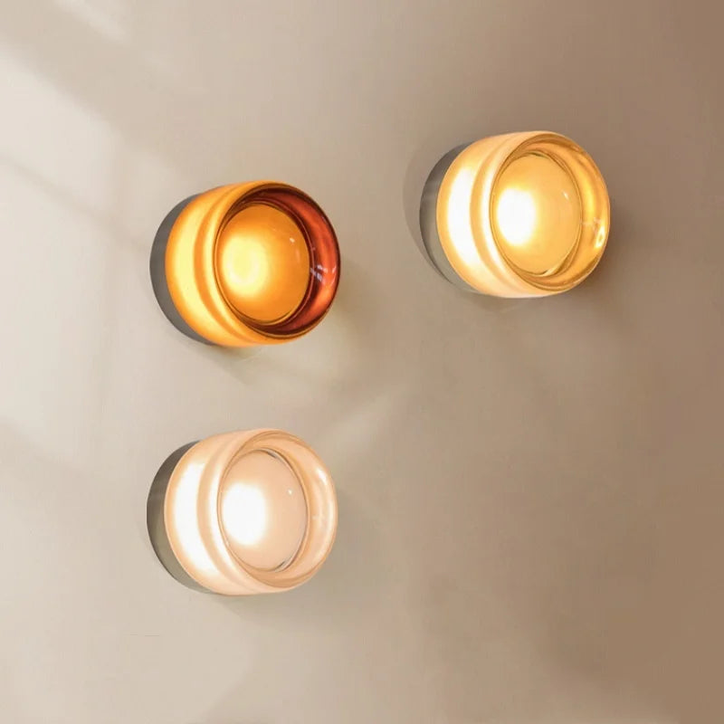 IWHD Home Decor LED Wall Lights Fixtures Glass Aluminum Corridor Bedroom Living Room Nightlights Modern Moon Lamp Miroir Mural