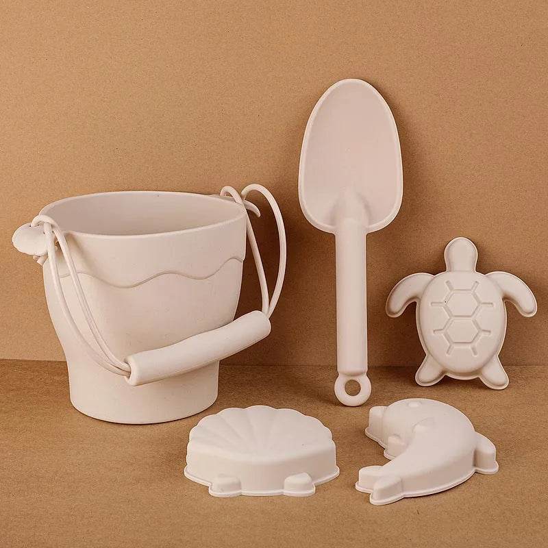 TYRY.HU 8pcs/set Children Toys Silicone Beach Toy Set with Bucket and Six Accessories Fun Outdoor Play Sand for Kids - AIAZ