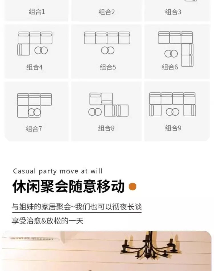 Small Apartment Hotel Living Room Sofa Customized Nordic Light Luxury Style Home Decoration Vacuum Compression Multi-Person Sofa