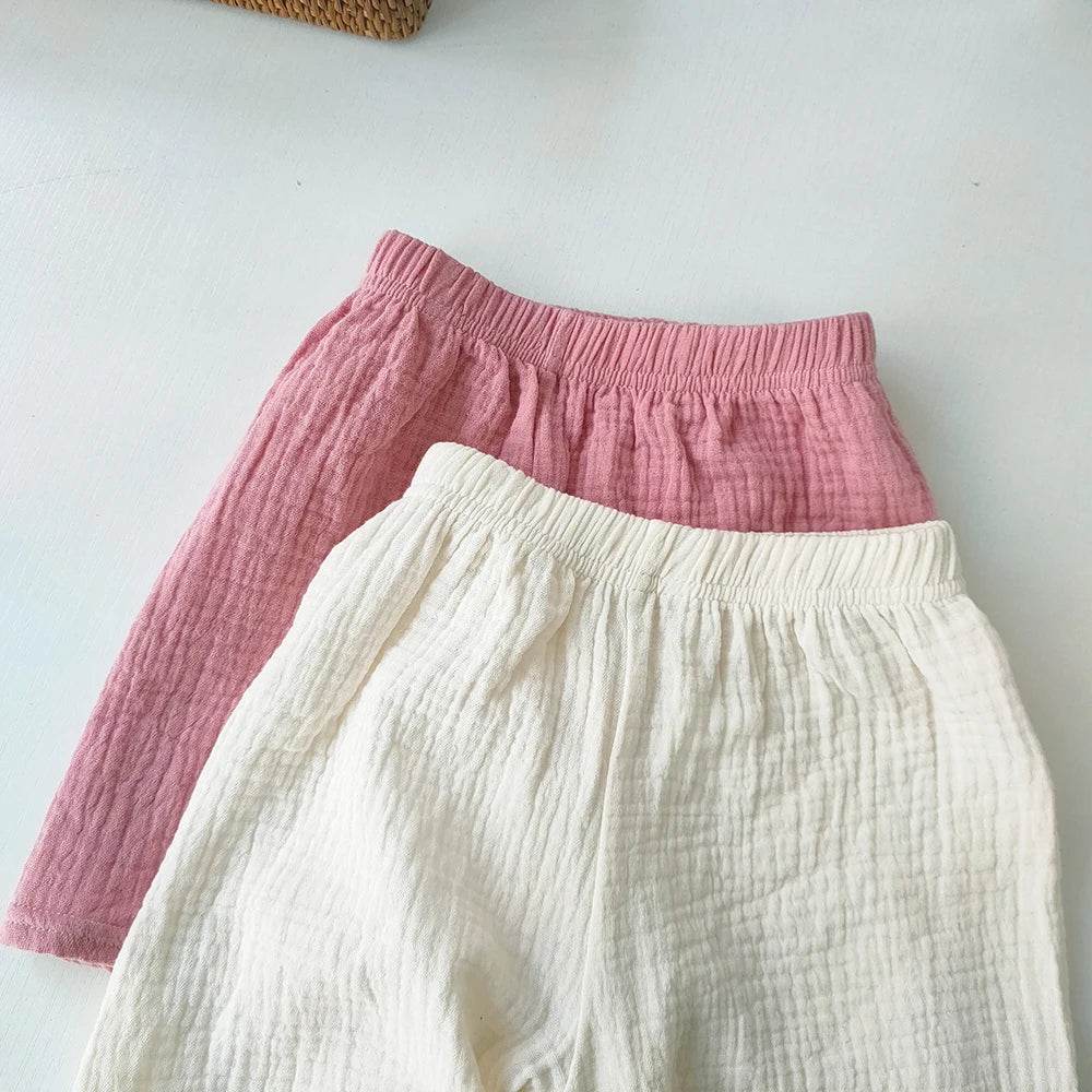 Children's Clothing Baby Girls Boys Cotton Yarn Short Pants Summer Kids Girls Soft Breathable Five-point Pants For Girl Shorts - AIAZ