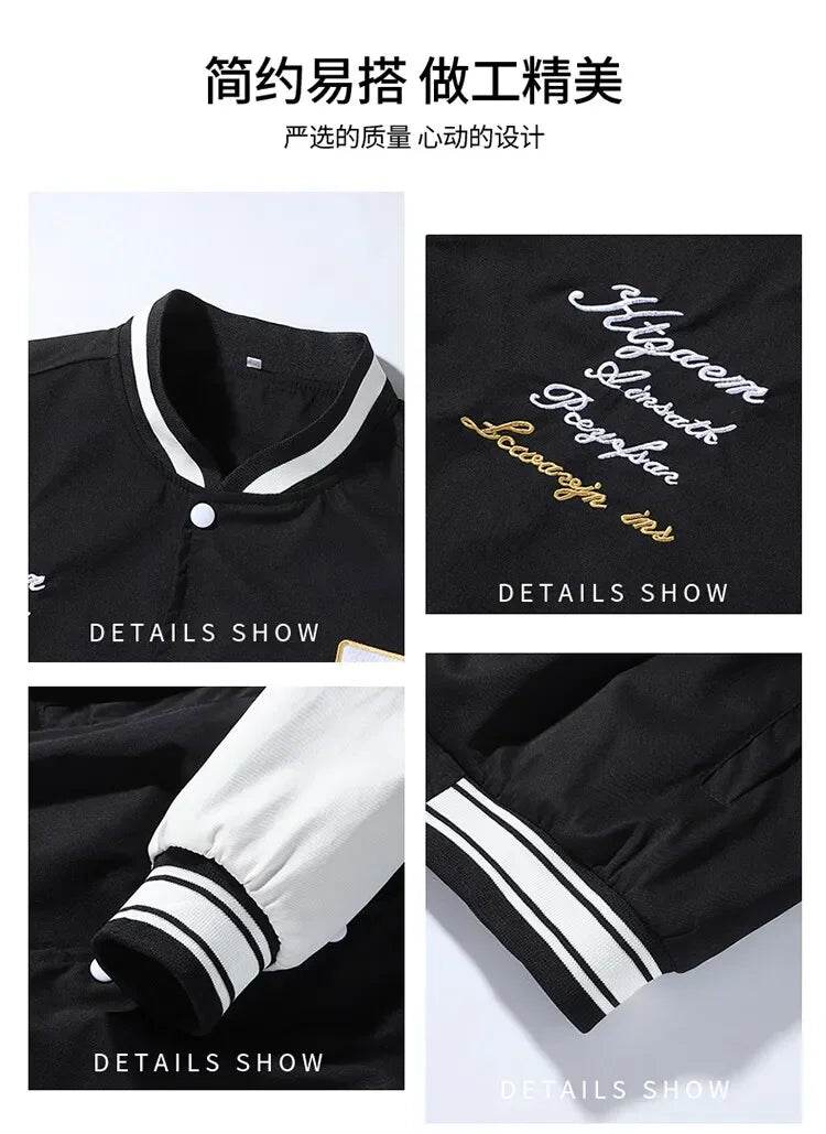 Mens Clothes Loose Fashion Baseball Uniform Outdoor Biker Travel Coat Men Loose Jacket Sportswear Motorcycle Jacket Men's Coat - AIAZ