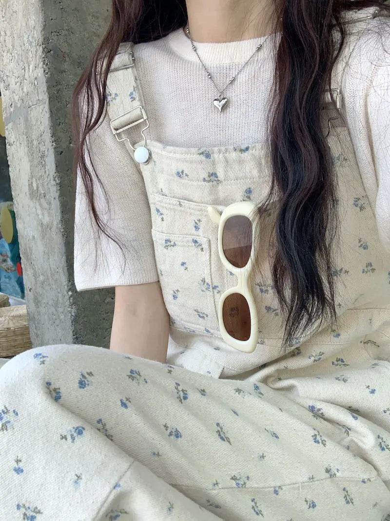 Jumpsuits Women Cute Lively Fashion Simple Floral New Autumn All-match Simple Temperament Korean Style Tender Straight Trousers - AIAZ