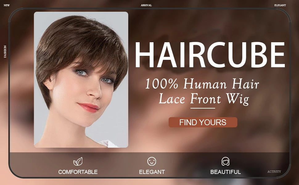 100% Remy Human Hair Wigs Brown Short Pixie Cut Lace Front Wig for Women HD Transparent Human Hair Lace Frontal Wigs