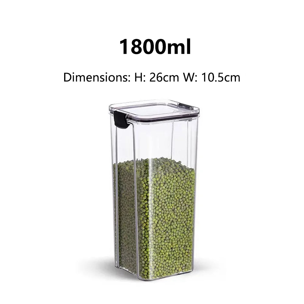 1-5 PCS Airtight Food Storage Containers, Clear Plastic Canisters for Kitchen Pantry, Dry Goods Grains Flour Snacks Organization