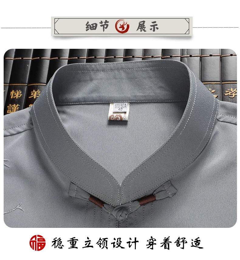 Men's sets (Shirt + trousers) 2025 summer new style men fashion shirt short sleeve shirt High quality shirts male Two Piece - AIAZ