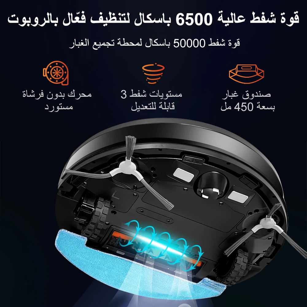 Robot Vacuum Cleaner K30 Self-cleaning dustbin, Dual Laser,UV Spot Cleaning,240mins Runtime, Auto Smart Carpet Floor Washing