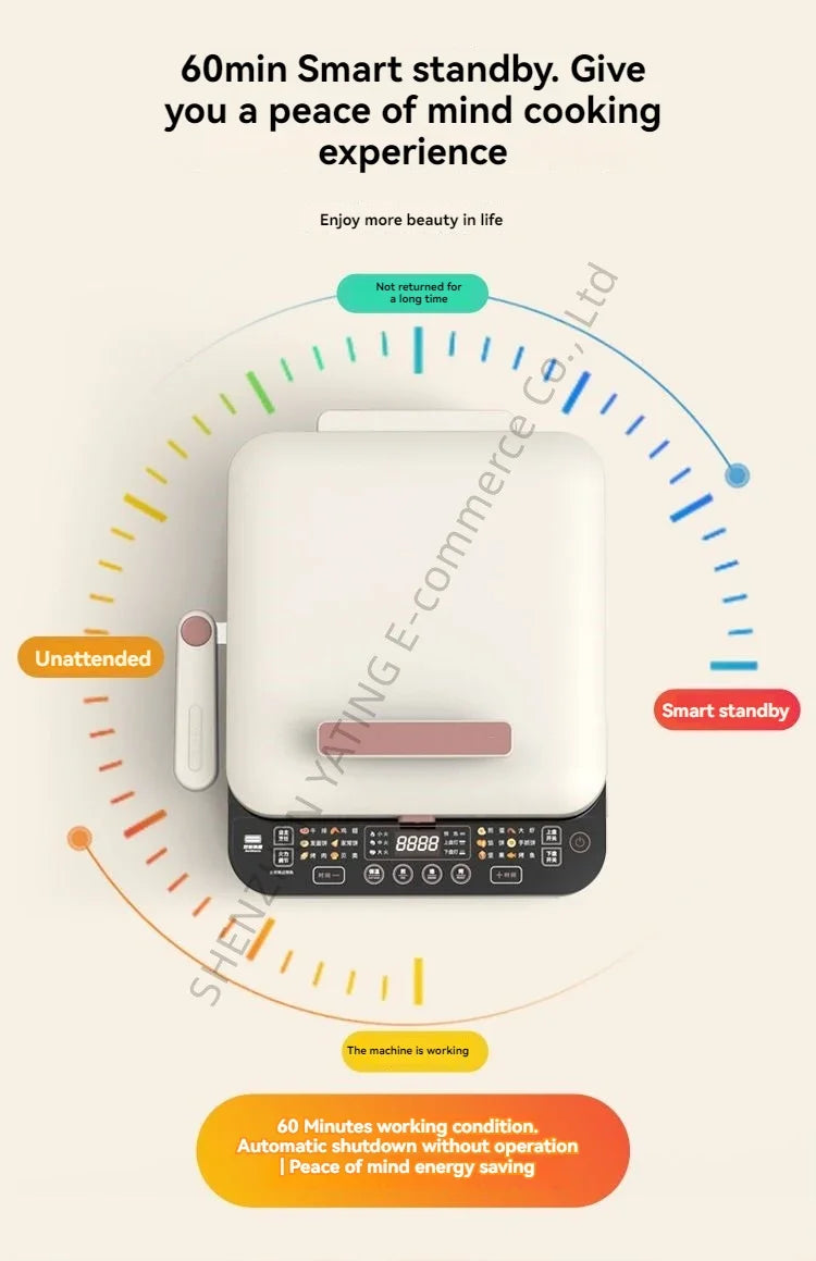 Home Appliance The Upper And Lower Plates Of The Electric Baking Pan Can Be Disassembled And Washed To Deepen The Plate