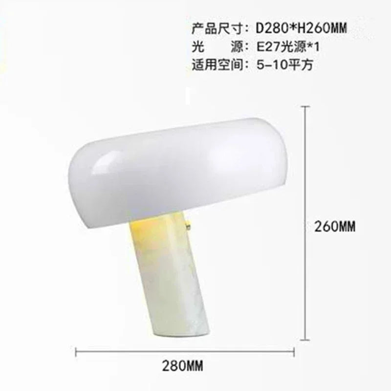 Italian Luxury Designer Mushroom Marble Desk Lamp Modern Children's Study LED Table Lamps Living Room Bedroom Decorative Lights