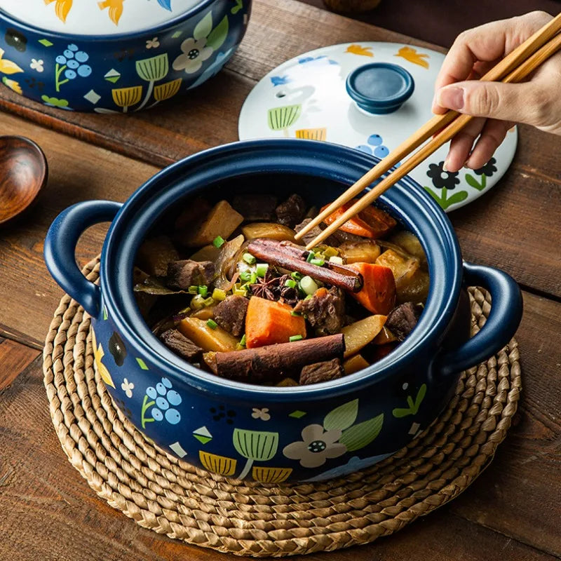 Korean Ceramic Casserole Creative Drum-shaped Stew Pot Spodumene Saucepan Kitchen Pan Home Cookware Cooking Tools Clay Pot