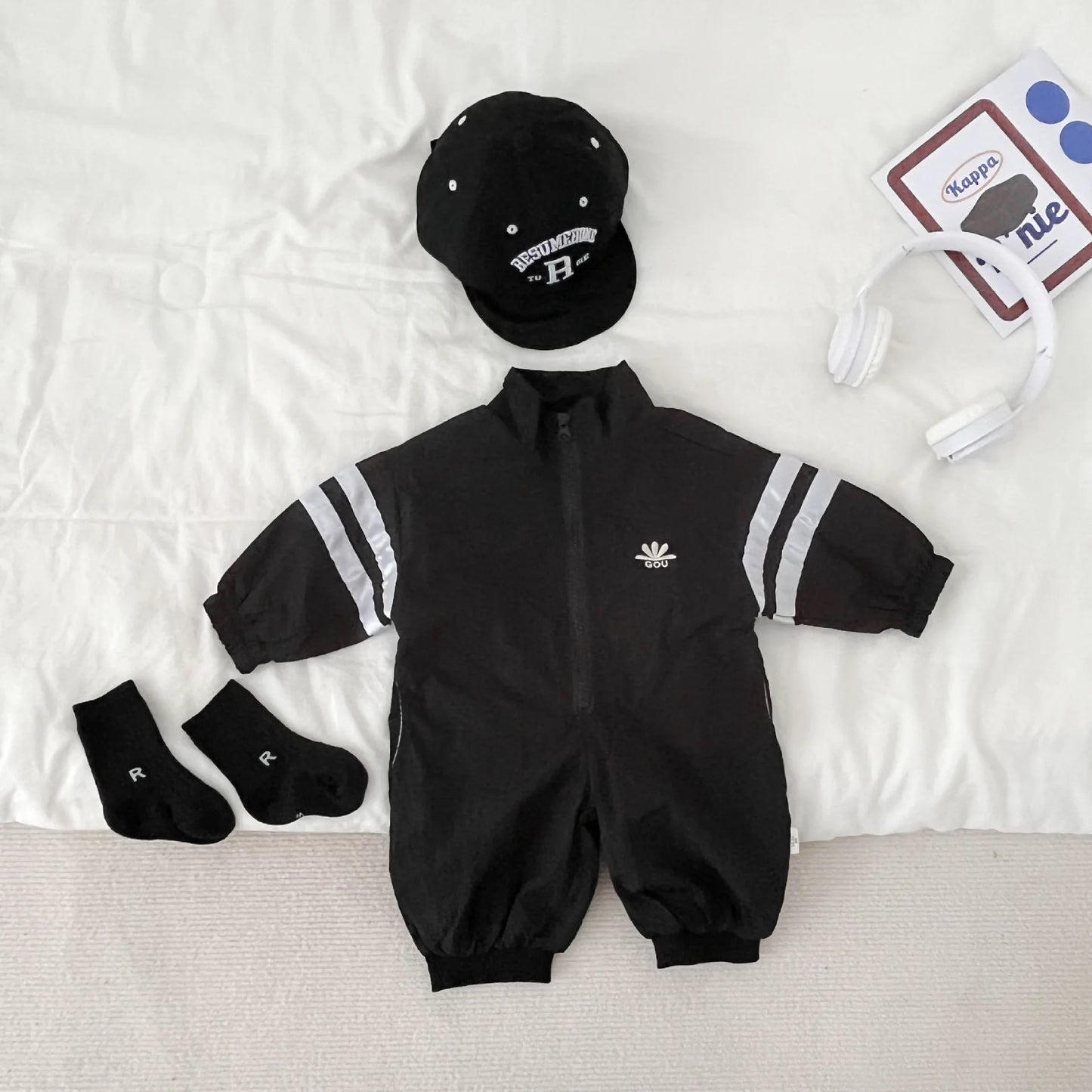 0-3Yrs Autumn Baby Boys Striped Sports Crawling Clothes With Zipper Spring Children Going Out Baby Clothes