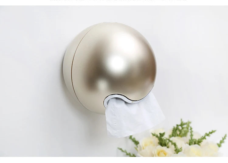 Golden Paper Holder Wall-mounted Toilet Brush Plastic Creative Toilet Paper Box Nordic Trash Can Waste Bins Bathroom Accessories