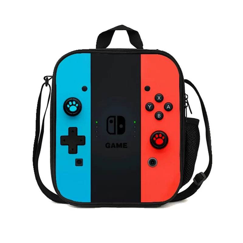 Back To School Game Console Pattern DIY School Bag for Primary and Secondary Students Lunch Bag Pen Bag Shoulder Bag Three Sets - AIAZ