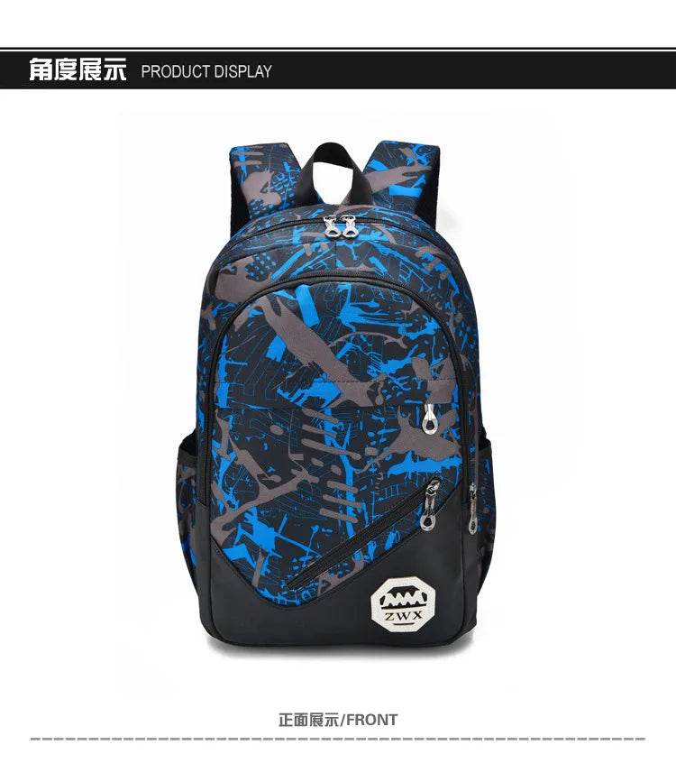 Waterproof travel laptop backpack children School Bags teenager Boys girls camouflage school Backpack set high School backpack - AIAZ