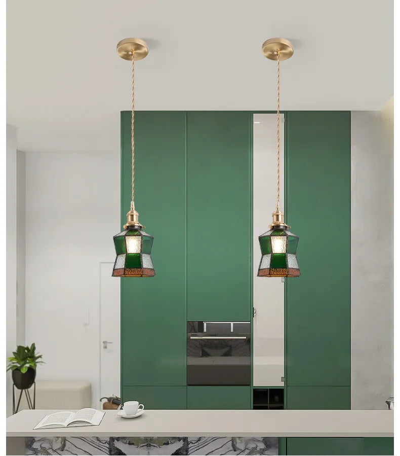 IWHD 2022 NEW Nordic Glass LED Pendant Lights Fixtures Copper Bedroom Dinning Room Restaurant Modern Hanging Lamp Lighting