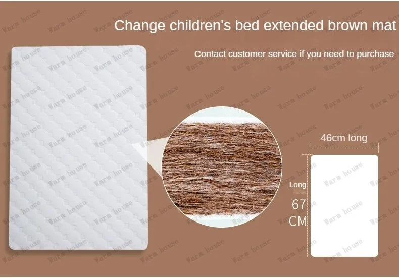 Solid wood spliced crib Multifunctional European style children's bed Movable newborn cradle large bed Baby Rest Chair