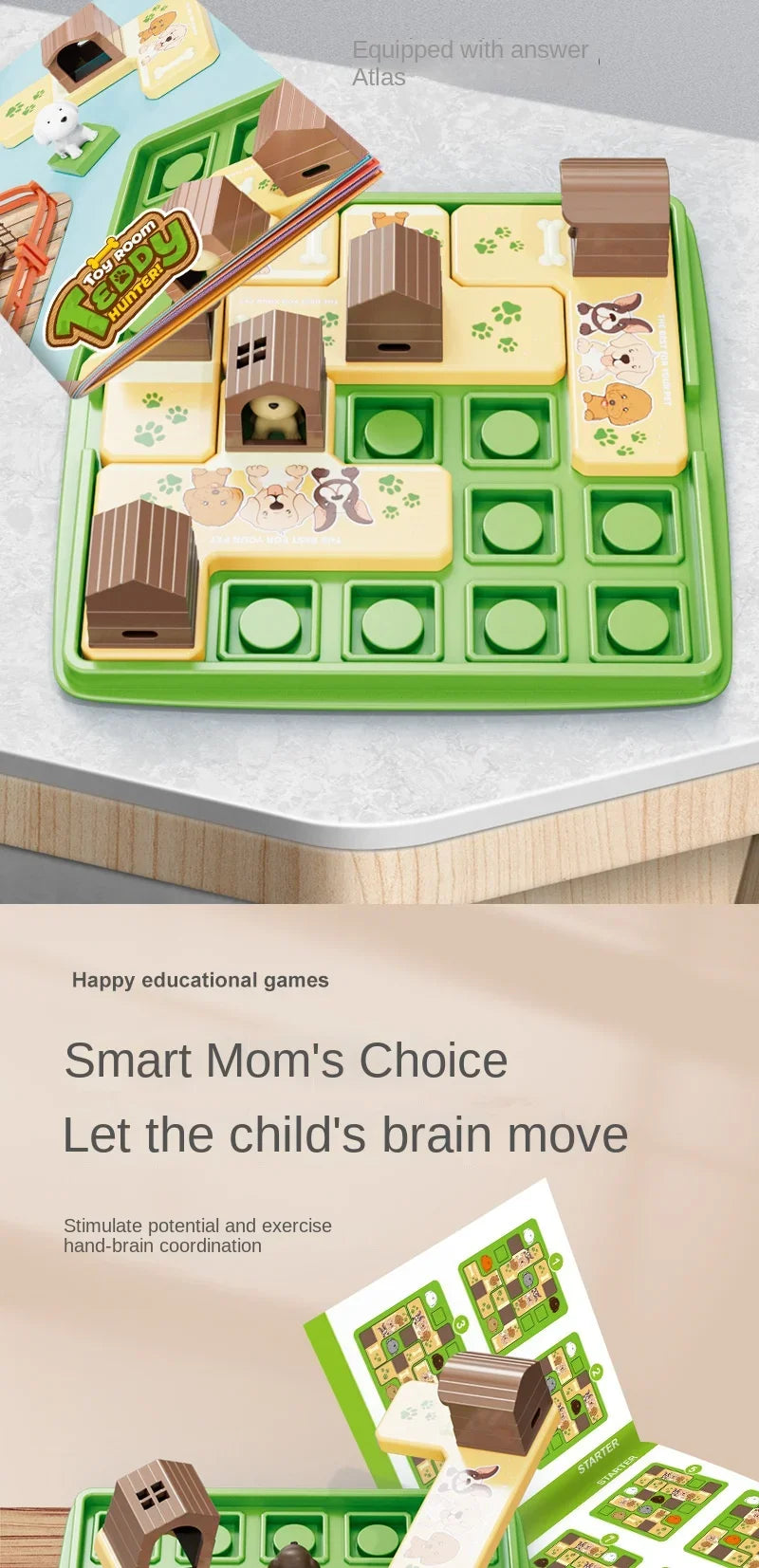 Children Logical Thinking Training Board Game Hidden Dog Maze Puzzles Educational Toys Parent-Child Interactive Children Gift