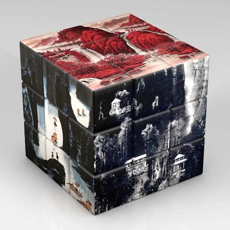 3x3x3 Magic Printing Magic Cube Van Gogh Multi-Element Customized Pattern Magic Cube Children's Gifts Educational Toys